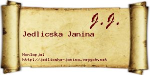 Jedlicska Janina névjegykártya